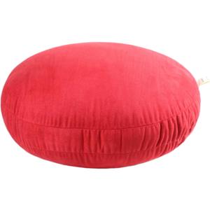 Round Throw Pillow 16x16 for Kids Down-Like Polyester Filling Super Soft Floor Pillow Ultra Fluffy Feather-Like Touching Decorative Circle Cushion for Couch Bed Sofa, Bright Red, 1 Piece