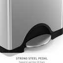 simplehuman 38 Liter / 10 Gallon Rectangular Kitchen Step Trash Can, Brushed Stainless Steel