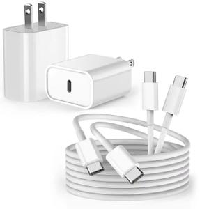 10FT Fast iPad Charger, iPad Pro Charger Cord [2Pack] 10FT USBC to USB C Cable iPad Cord 20W USB C Charger iPad Charging Block for iPad 10,iPad Mini 6,iPad Air 5/4,iPad Pro 12.9/11 inch 2020/2021/2022