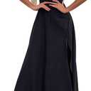 KUTUMAI Women Summer Puff Sleeve Off Shoulder Floral Flowy Long Maxi Dress (Black, L)