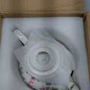 Agyiuns Flower Ceramic Teapot,22oz Porcelain Tea pot for Tea Coffee Milk for Office Home Men Women as Gift (White and big flowers)