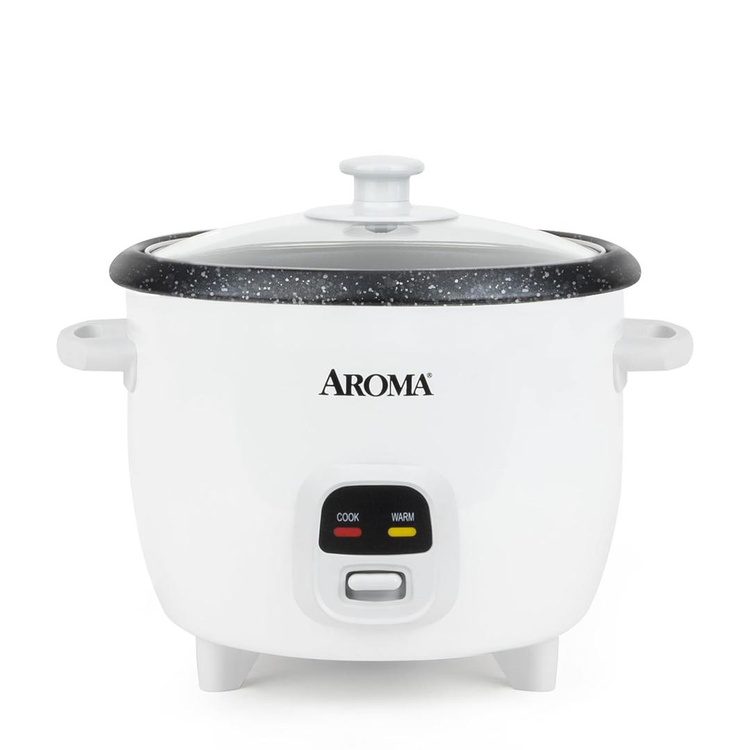 AROMA 6-Cup (Cooked) / 1.5Qt. Bonded Granite Rice & Grain Cooker, ARC-863NG