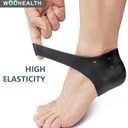 Silicone Heel Protectors for Cracked Heels, Gel Heel Cups & Cushion Inserts for Blister Prevention, Plantar Fasciitis for Men and Women's Heel Pain Relif (2Pairs-Black)