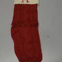 Mr. Pen- Christmas Stockings with Initials, 18", Letter A, Red and Cream, Cable Knit Stockings for Christmas, Cable Knit Christmas Stocking for Christmas, Large Knit Stockings Christmas