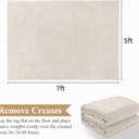 Pauwer 5x7 Washable Area Rugs for Living Room Modern Beige Solid Color Soft Fluffy Rugs for Bedroom Non Slip Boho Accent Indoor Mat Floor Carpet Cover for Kids Room Dining Room Kitchen Office