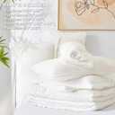 CozyLux King Size Comforter Set White Seersucker 7 Pieces Bed in a Bag King Comforter Set with Sheets, Luxury Soft Bedding Sets with Down Alternative Comforter, Sheets, Pillowcases & Shams All Seasons
