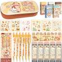 Cute Kawaii Capybara School Supplies,Capybara Mechanical Pencil Set Birthday Gifts,Includes Mechanical Pencils,Lead Refills,Erasers,Capybara Stickers,Pencil Holder,for Office School Supplies