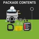 753-05676A Carburetor Fits for Homelite UT33600 UT33600B 26cc String Trimmers Carburetor carb 309375009 753-06258 205040001 Air Filter Cover 5687301 Air Filter