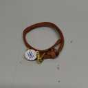 BronzeDog Rolled Leather Dog Collar with QR ID Tag, Adjustable Soft Round Collars for Small Medium Large Dogs Puppy (9" - 11" Neck Size, Cognac Brown)