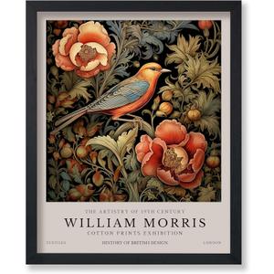 Poster Master Nightingale Print  William Morris Poster  Bird & Flower Art  Botanical Exhibition Gift  Floral Animal Artwork  Aesthetic Bedroom Wall Decor  8x10 UNFRAMED Wall Print (Style-04)