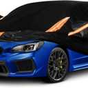 8-Layer All Weather Waterproof Car Cover Custom Fit for Subaru WRX Impreza STI 2007-2025, Lab-Verified Snow/Rain/UV Protection - Zipper Door & Storage Bag
