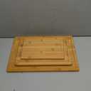 Kikcoin Over Sink Bamboo Cutting Boards for Kitchen - 3+1 Piece Self-Draining Healthy Wood Cutting Board Set with Built-in Handle& Spout, Charcuterie& Meat Extra Large Butcher Chopping Boards, Natural