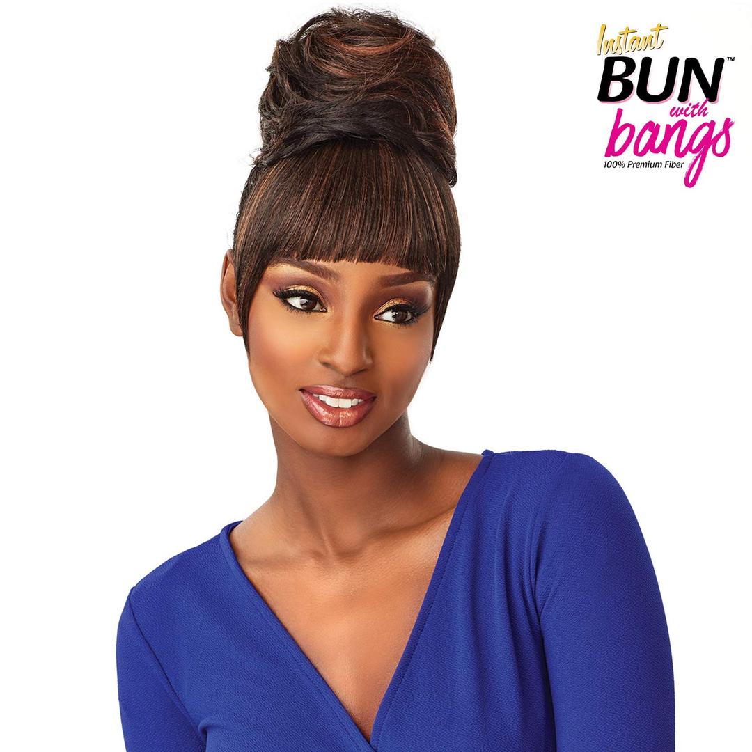 Sensationnel PREMIUM SYNTHETIC HAIR INSTANT BUN WITH BANGS - ADA (1B) Color May Vary
