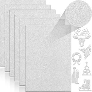 24 Sheets Silver Glitter Cardstock Paper, A4 Premium Sparkly Paper for Scrapbook, DIY Projects, Party Decoration, Gift Box Wrapping 250GSM/92lb
