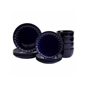 11 Pcs StoneweareCafe Navy Dinnerware set