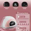 Hands-Free Wearable Electric Breast Pump, 3 Modes &15 Levels,320mmHg Strong Suction,Double-Sealed Leak-Proof Flange for Baby-Like Comfort,18/20/22/24mm Adjustable Flange, Pink 2-Pack Breast Pump Set