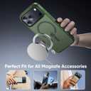 Magnetic for iPhone 17 Pro Max Case Fits MagSafe Camera Len Protector*1 16FT Drop Resistant Matte Skin Feeling Back Cover Shockproof Slim Fit for iPhone 17 Pro Max Phone Case 6.9 inch,Green