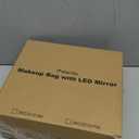 Makeup Bag with LED Mirror, [3 Color and Stepless Dimmable] Rechargeable LED Light for Makeup Bag Train Case with Brushes Storage Organizer, Travel Box Cosmetic Bag for Women - Black