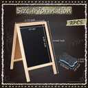Henoyso 2 Pcs Double-Sided Tabletop Chalkboard Sign, 16"x10" Easel Rustic Wood Frame Small Chalkboard with 2 Erasers for Menu Cafes, Restaurants, Weddings Home Decor(Wooden)