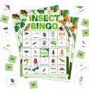 Insect Bingo Cards, Greenery Nature Bingo Cards for Adults, Bingo Games for Birthday Party Summer Outdoor Party Camping Party, 24 Players Party Activity Favor Decoration Supplies, 06