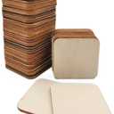 50 Pcs Unfinished Wood Pieces, Natural Blank 4 X 4 Inch Wood Squares, Wooden Square Cutouts Tiles for DIY Crafts Painting, Coasters Engraving, Home Decorations
