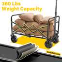 Wagons Carts Foldable, Collapsible Wagon with Wheels  Foldable Wagon for Groceries,Picnic,Beach,Camping, Small Hauls, Apartment Moving Storage, Portable Utility Folding Wagon Cart, 360lbs, Black