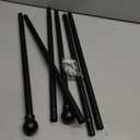 Curtain Rods for windows 48 to 84-93 inch, 5/8 inch Decorative Matte Black Splicing Heavy Duty Metal Curtain Rod set with Brackets