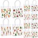Sweetude 24 Pcs Merry Christmas Nutcracker Clear Gift Bags with Handles 6.3x 5.9 x 2.7 Inches Xmas Party Favor Plastic Christmas Candy Treat Goodie Bags for Holiday Wedding Birthday Party Supplies