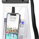 Large Waterproof Phone Pouch Floating, Waterproof Phone Case for iPhone 15 14 Pro Max 13 12 Plus 11 XS XR X Samsung up to 8.5'', IPX8 Water Proof Cell Phone Dry Bag for Beach Swimming Kayaking (Clear White)