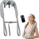 Neck Massager with Heat and Remote Control, Cordless Electric Shiatsu Deep Kneading Neck and Shoulder Massager for Pain Relief Deep Tissue, Portable Shoulder Massager Gift for Men Women