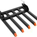 Clamp on Debris Forks to 48" Bucket,2500lbs Heavy Duty Pallet Forks,Clamp on Pallet Forks with 5 Tines, for Tractor Accessories, Loader Bucket, Skid Steer