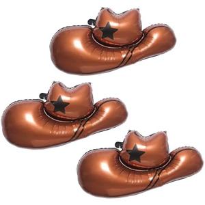 100% LIKED-3pcs Cowboy Hat Balloons, Western Themed Party Decorations, My First Rodeo Birthday Party, Baby Shower Supplies, Set of 5