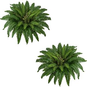 38" Artificial Boston Ferns Bush Plants, Set of 2, Large Faux Ferns Hanging Decor with 47 Fronds, Fake Vines Indoor Or Outdoors Planter for Home and Office Decor