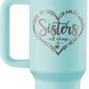 ROSTANTEN Sister Gifts from Sister, Sisters Birthday Gift Ideas, Gifts for Sisters - 40 oz Travel Cup Insulated Tumbler with Handle & Straw