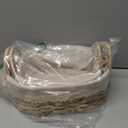 GIB Small Wicker Storage Baskets for Organizing, Decorative Woven Baskets with Handles & Liners, Boho Paper Rope Rectangular Serving Baskets Trays for Shelves, Table, Gifts, Set of 2 (Beige-Rectangular)