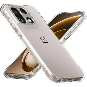 Cresee Case for OnePlus 15, Clear Phone Cover with Reinforced Corner Bumper Camera Protection Slim Fit Shockproof Flexible TPU Case for OnePlus 15 - Transparent