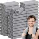 36 Pcs Microfiber Gym Towel 16 x 28 in Bleach Proof Towels Absorbent Soft Sweat Towels Quick Dry Lightweight Towel for Hand Salon Bath Spa Hotel Pool Home Hair Care(Light Grey)