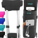 Vive Crutch Pads, Bag, & Hand Grips (5 PCS) - Crutches for Adults Armpit Padding, Hand Grips, Accessories Pouch - Soft Tips Medical Padded Handles for Kids, Men, Women - Lightweight