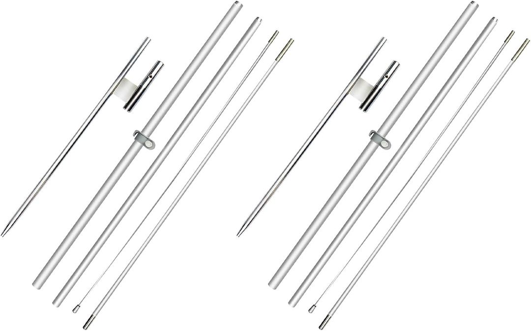 2 Pack 11ft Feather Flag Pole Kit, Fits 8ft Windless Swooper Flags, Heavy Duty Aluminum Alloy Flagpoles with Ground Stake, Base & Portable Carry Bag
