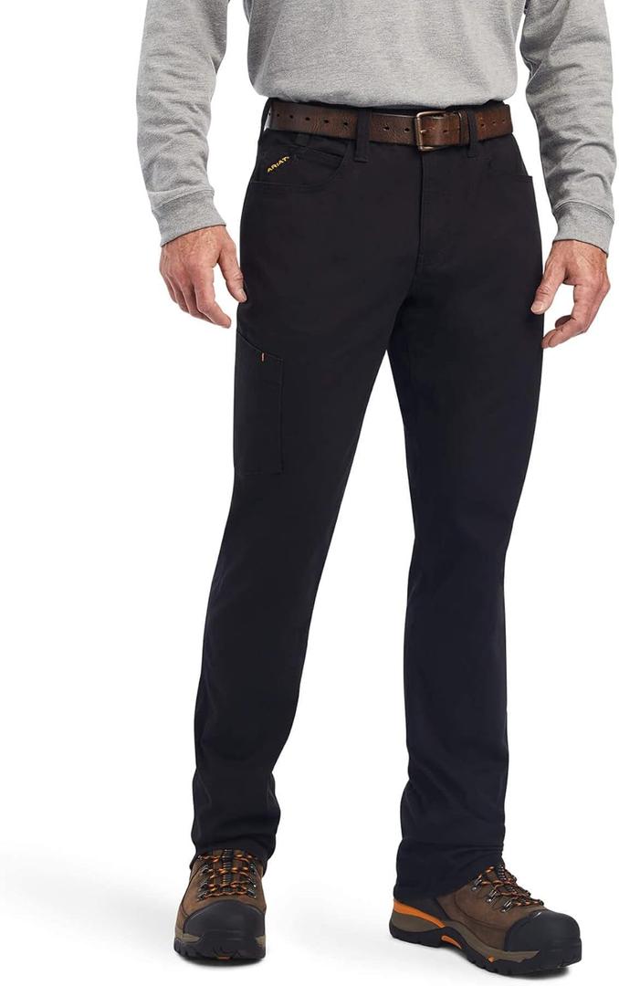 Ariat Men's Rebar M4 Low Rise DuraStretch Made Tough Stackable Straight Leg Pant (Black, 38/34)
