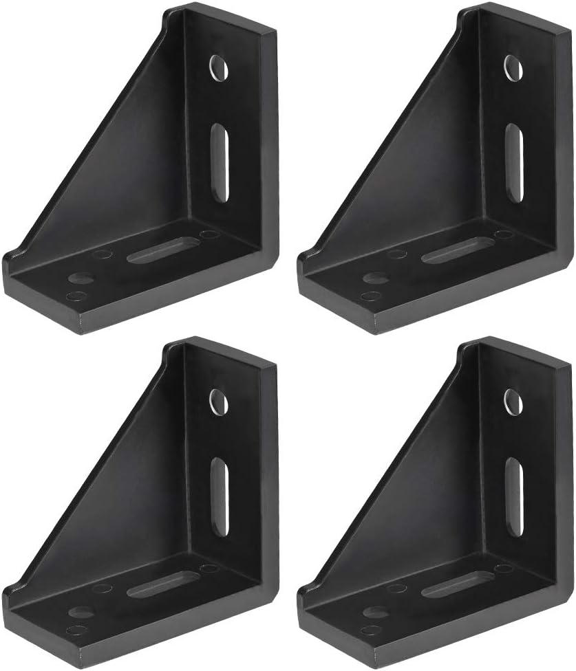 uxcell Inside Corner Bracket Gusset, 80mm x 80mm for 4040 Series Aluminum Extrusion Profile, 4 Pcs (Black)