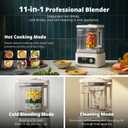 AIRMSEN 11-in-1 Steam Heating Glass Blender for Kitchen, 1200W Professional Countertop Blender with 68oz Removable Water Tank for Smoothies, Milkshakes, Juices, Soups and Sauces, Easy to Clean, White