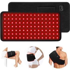 LOVTRAVEL New 16'' X 7.9'' LED 660nm Red Light Therapy and 850nm Near Infrared Light Therapy Devices Large Pads Wearable Wrap for Pain