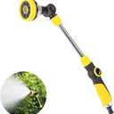 Watering Wand, Long Metal Spray Lance Garden Watering Wand 8 Adjustable Modes Spray Nozzle 180 Rotating for Hanging Basket Cleaning, Plants Watering, Car Washing, Pet Bathing 48 cm