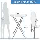 GUAGUA 32" Round Plastic Folding High Top Table - Versatile Bar, Cocktail & Portable Pub Table for Parties, Bistro & Events (White Set)