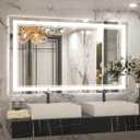 Keonjinn LED Bathroom Mirror with Lights, 38.5 x 23 Frontlit & Backlit Mirror for Bathroom Wall, HD Tempered Glass, UL-Listed LED Driver, Anti-Fog, 3 Color Temperature, Dimmale, Memory Function