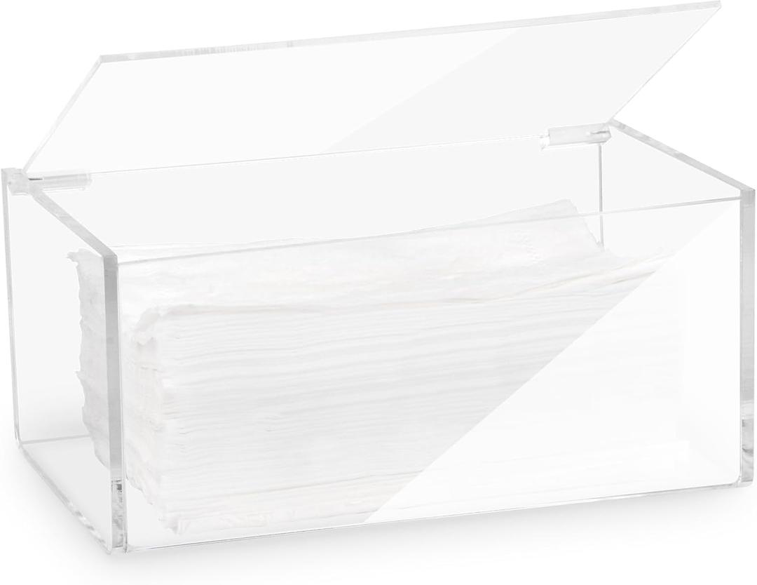 Acrylic Dryer Sheet Holder - Clear Box with Lid for Laundry Room Organization
