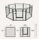 Amazon Basics Dog Playpen, 8 Panels Metal Fence with Door, Foldable for Indoor and Outdoor Use, Suitable for Small to Medium Sized Dogs, 24 Inch Height, Black