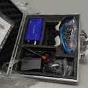 Blue 2.5X420MM Loupes Magnifier +5 Headlight Plug in Clip Head Light with Filter Aluminum Box 008.