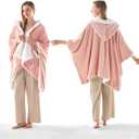 Wearable Heated Blanket - Warm Up Electric Blanket Hoodie with 6 Heat Levels, Snuggies for Women, Gifts For Her, 50"x70", Pink